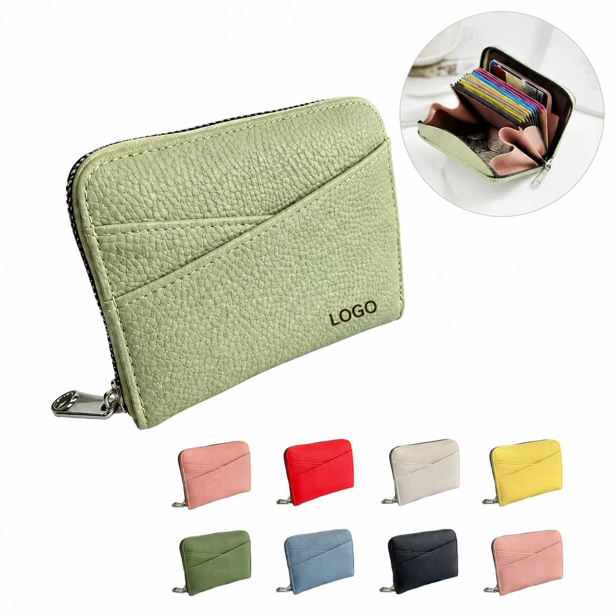 Compact Synthetic Leather Card Organizer Wallet with 13