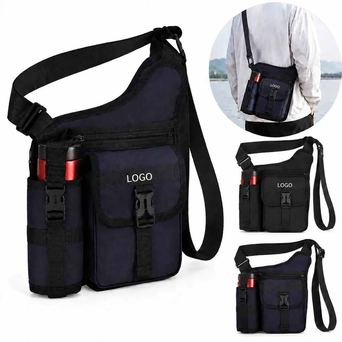 Multipurpose Outdoor Water Bottle Carrier Bag with Hidden