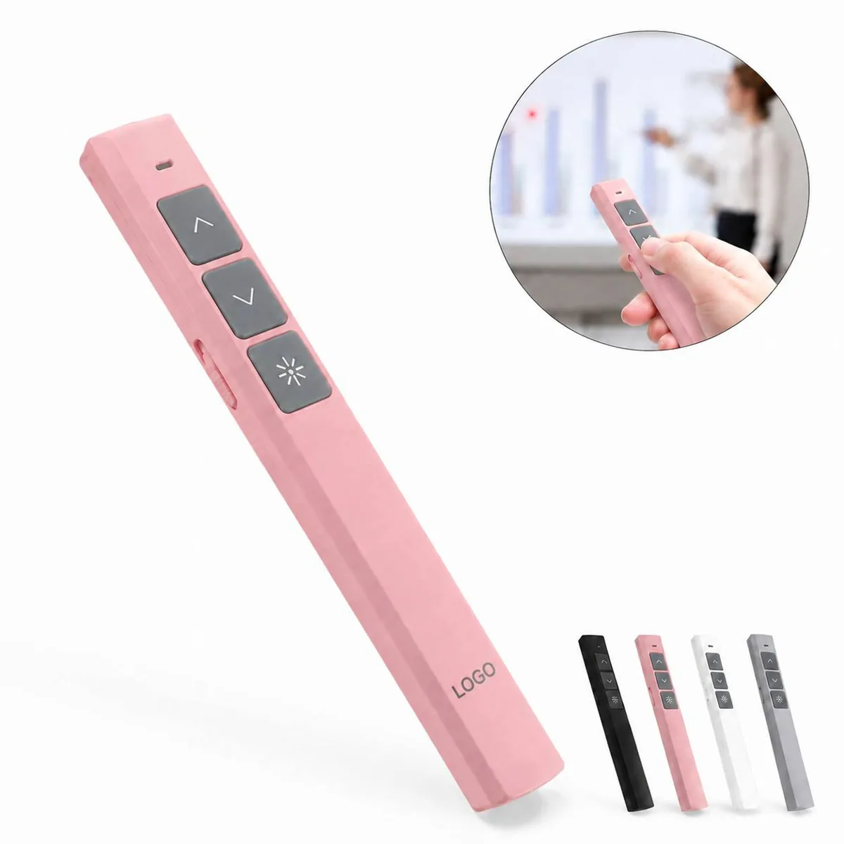 Wireless Presenter Remote with Red Laser, USB Receiver