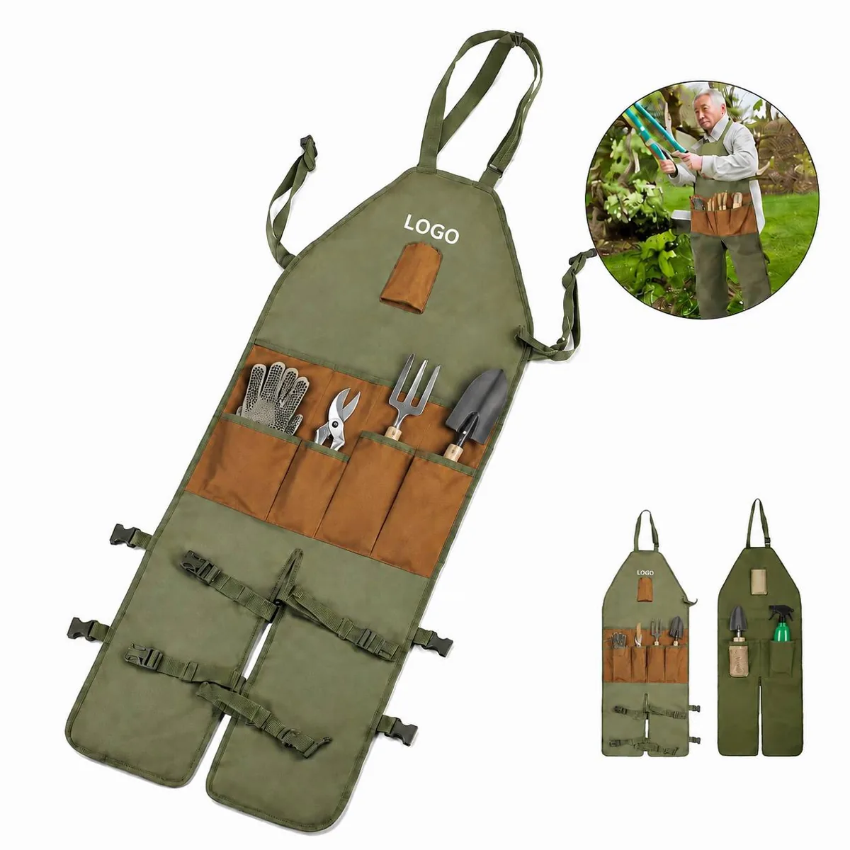 Multi Pocket Garden Apron Leg Guard Oxford Cloth Tool