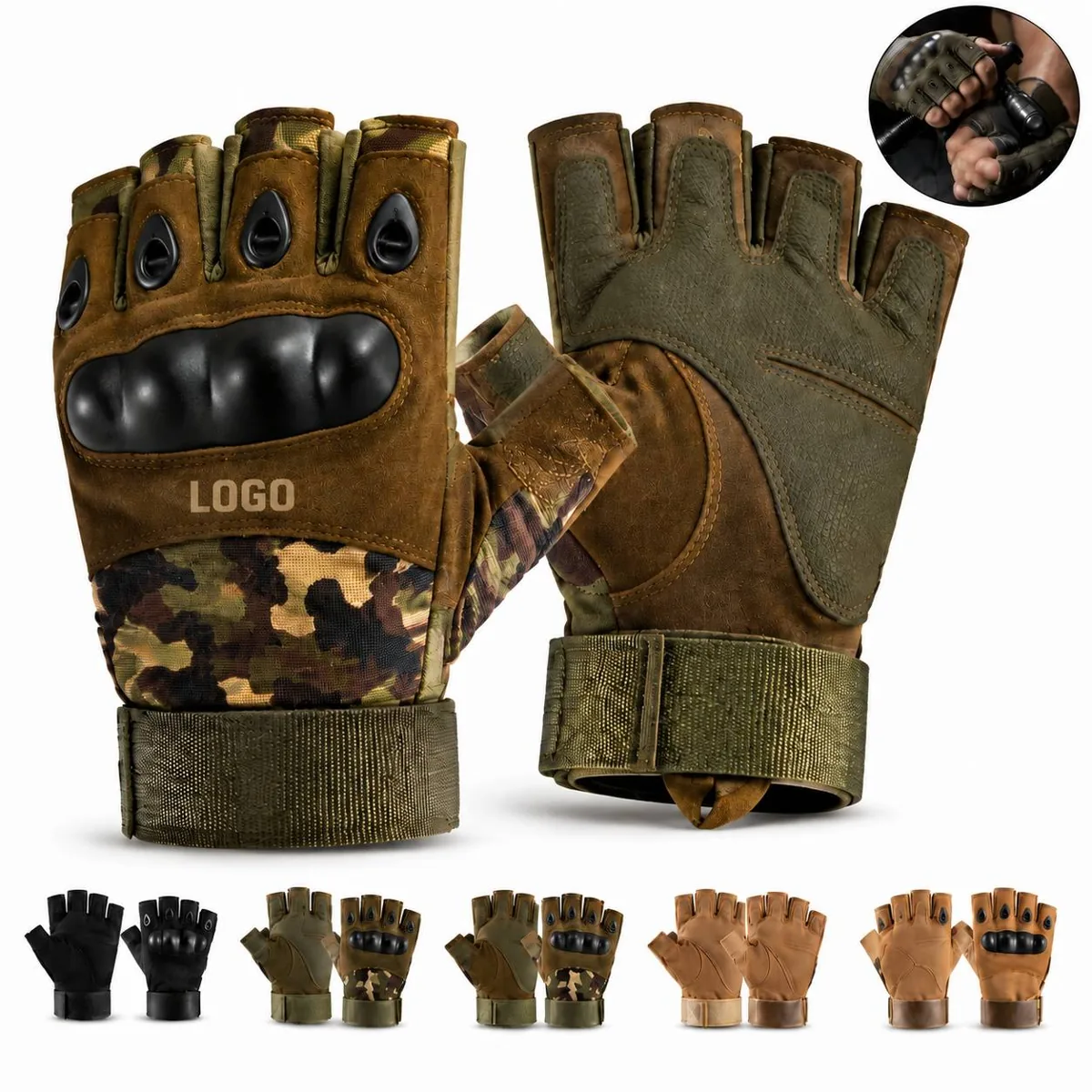 Tactical Impact Resistant Fingerless Gloves