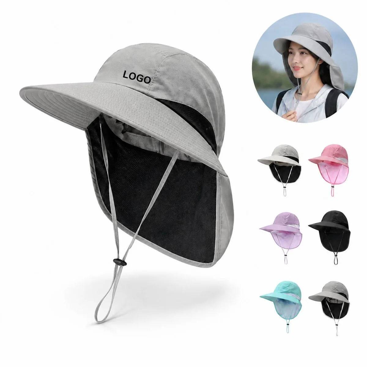 UPF 50+ Wide Brim Sun Hat Quick Dry Outdoor Fishing Hiking