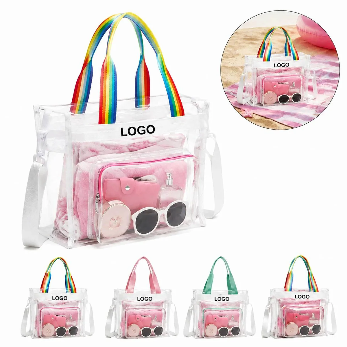 Clear Vinyl Beach Tote for Venue Security Checks