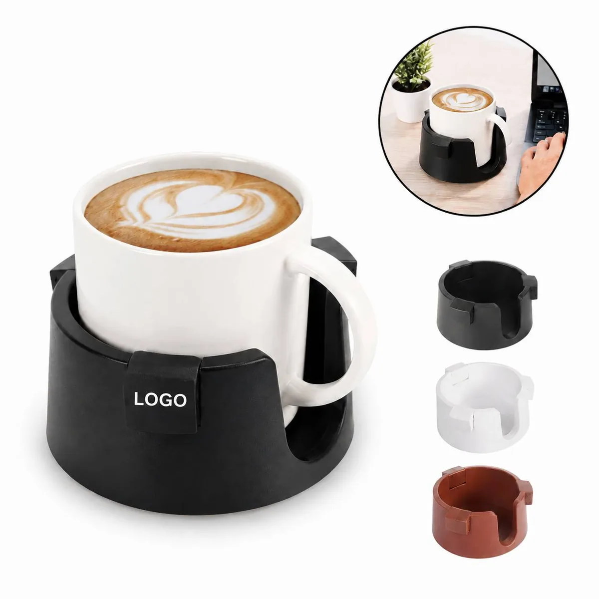 Adjustable ABS Desk Cup Holder with Strong Adhesive Base