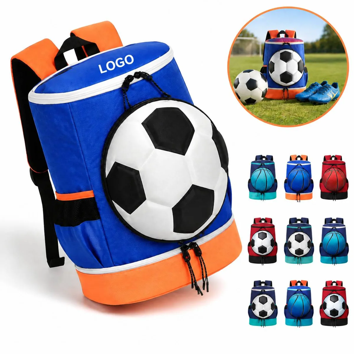 Sports Ball Shoe Storage Backpack with Front Pocket