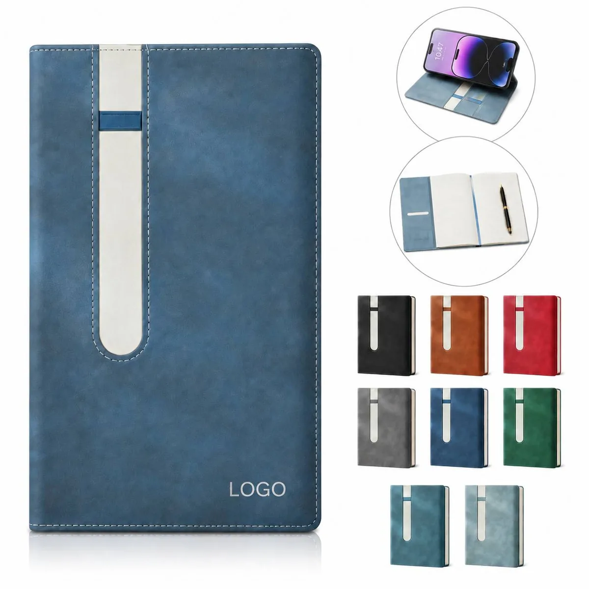 Genuine Leather Journal, 240 Double-Sided Pages, Flat-Lay