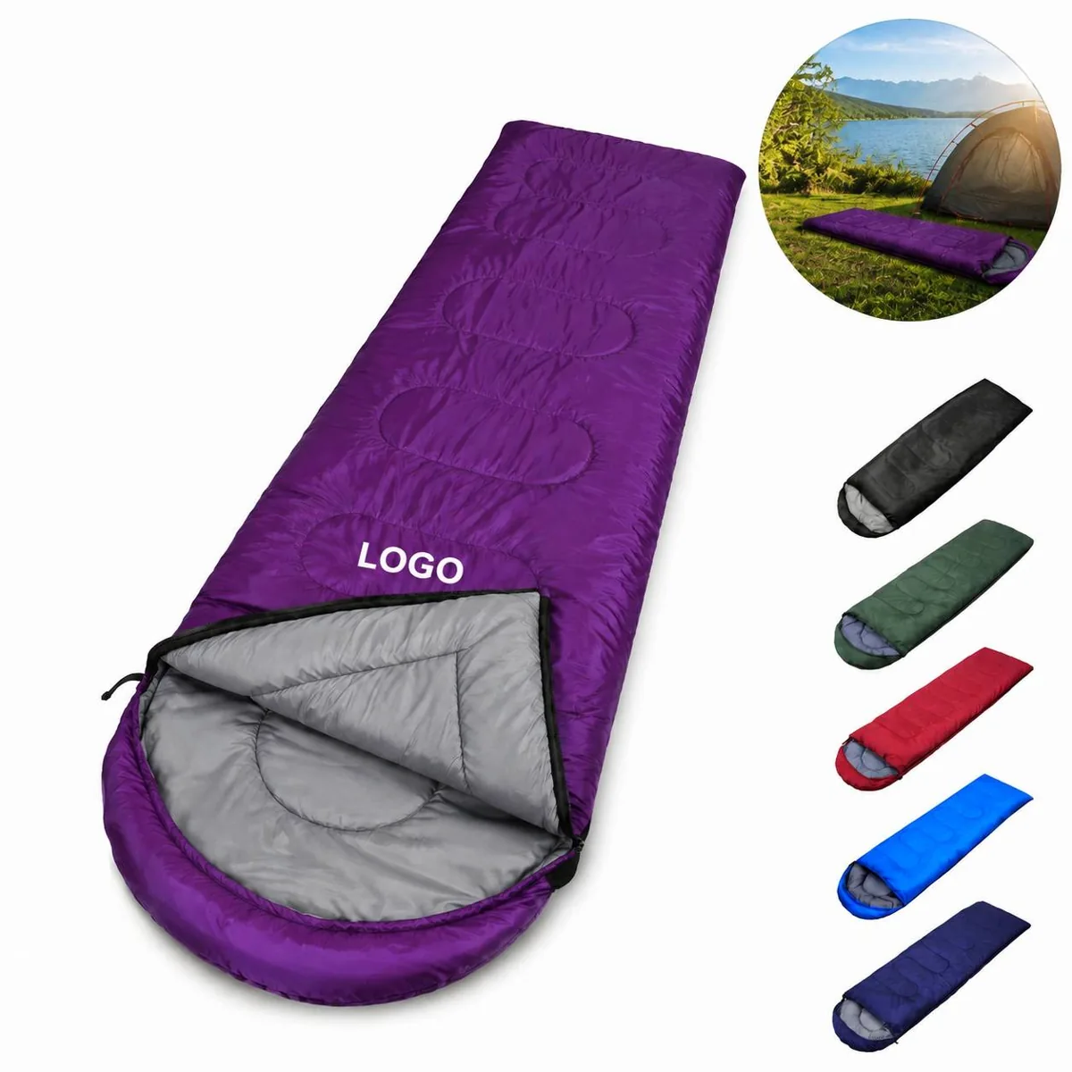 Insulated Camping Sleep Sack with Quilted Warmth, Full Zip