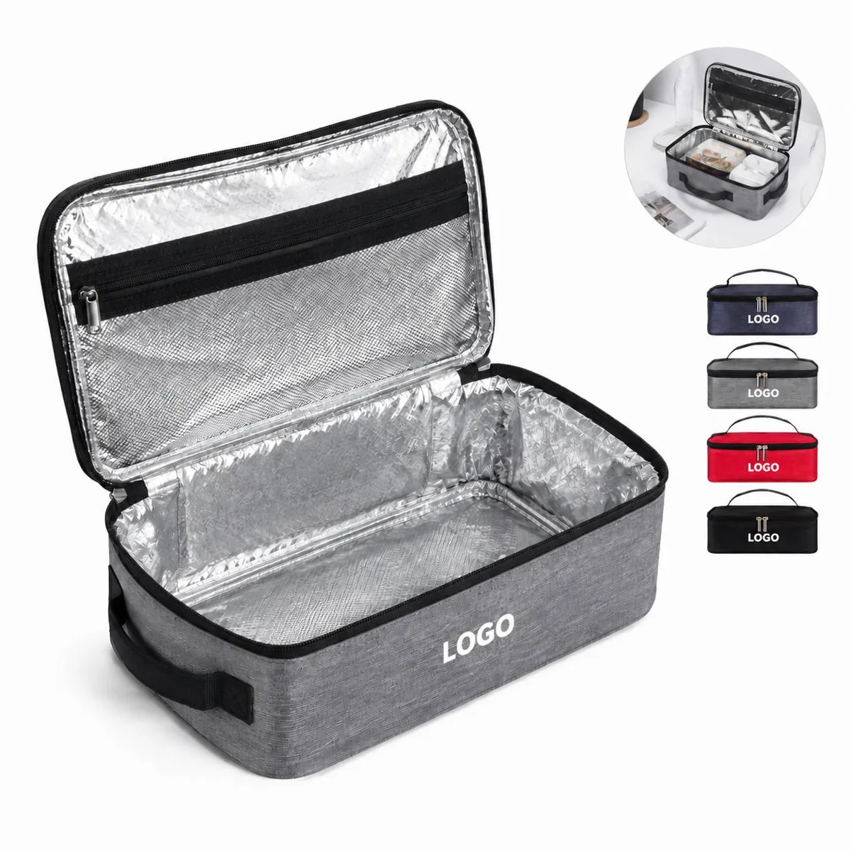 Compact Thermal Lunch Carrier with Insulated Lining for Work