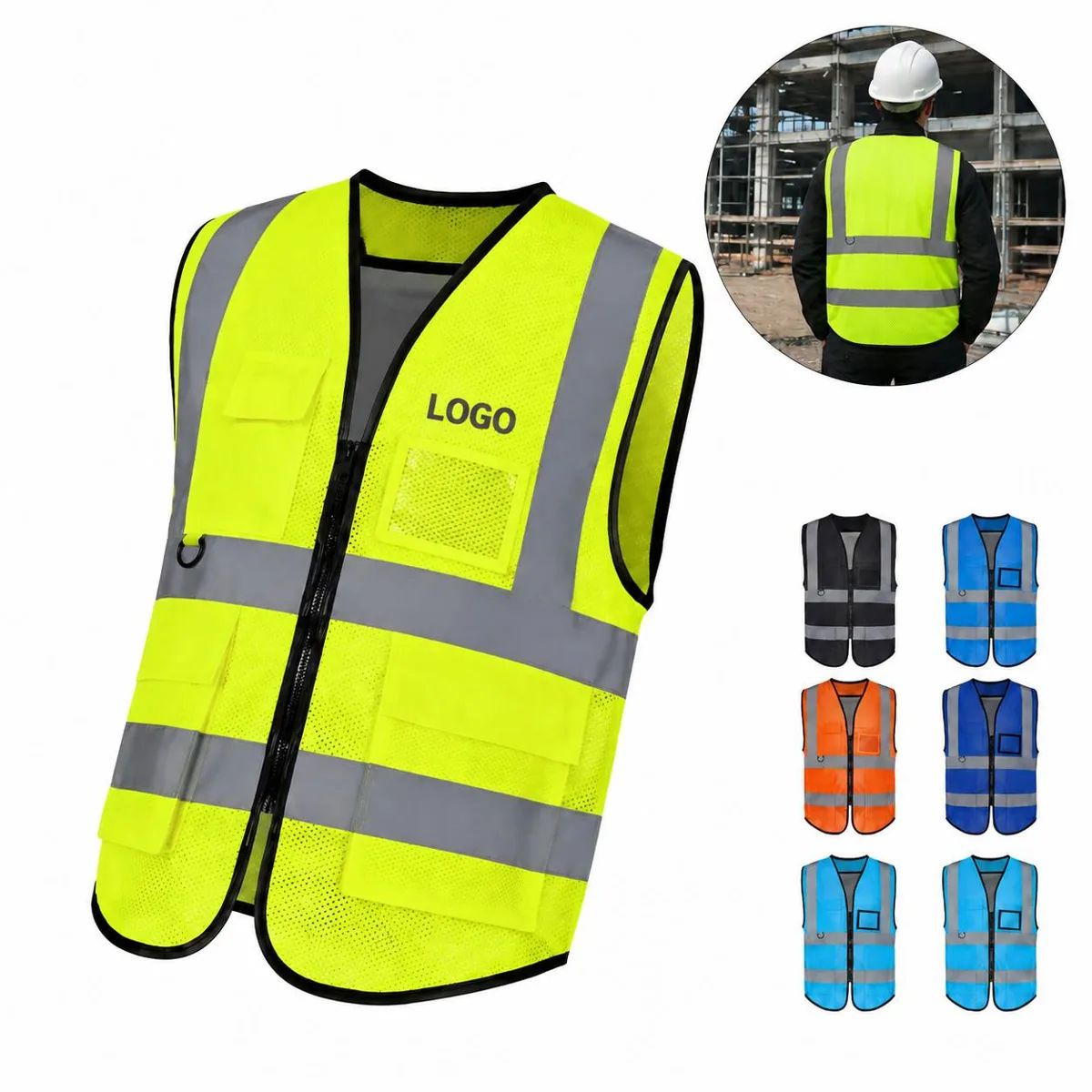 Reflective Cooling Vest with 4 Ice Packs for Outdoor Workers