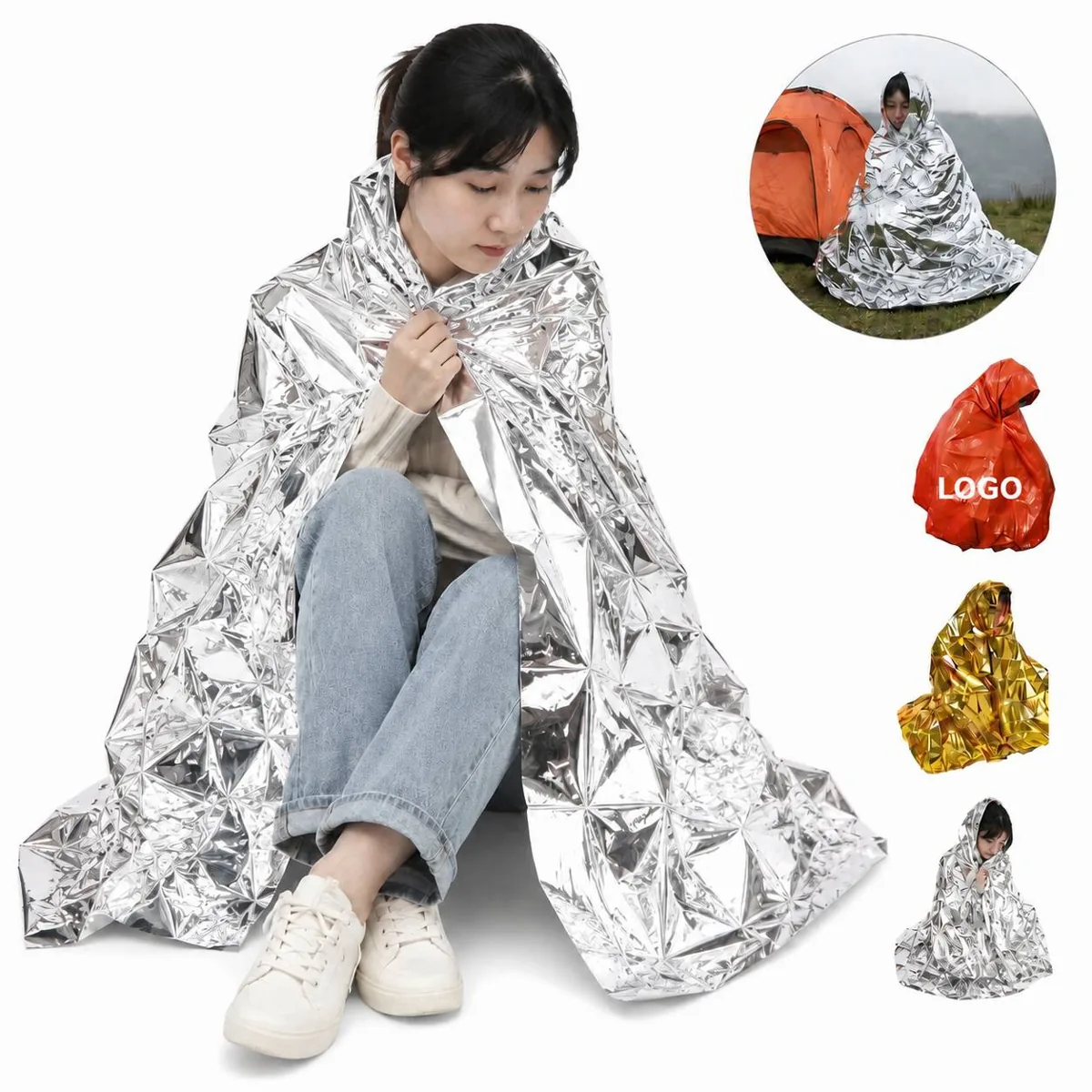 Reflective Emergency Blanket for Outdoor Survival, Heat
