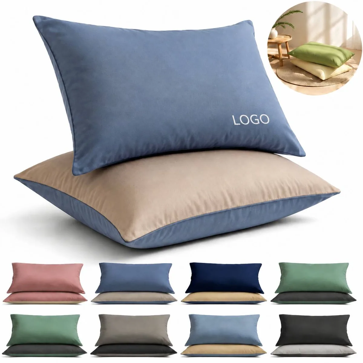 Breathable Wrinkle Resistant Pillow Cover Set, All Season