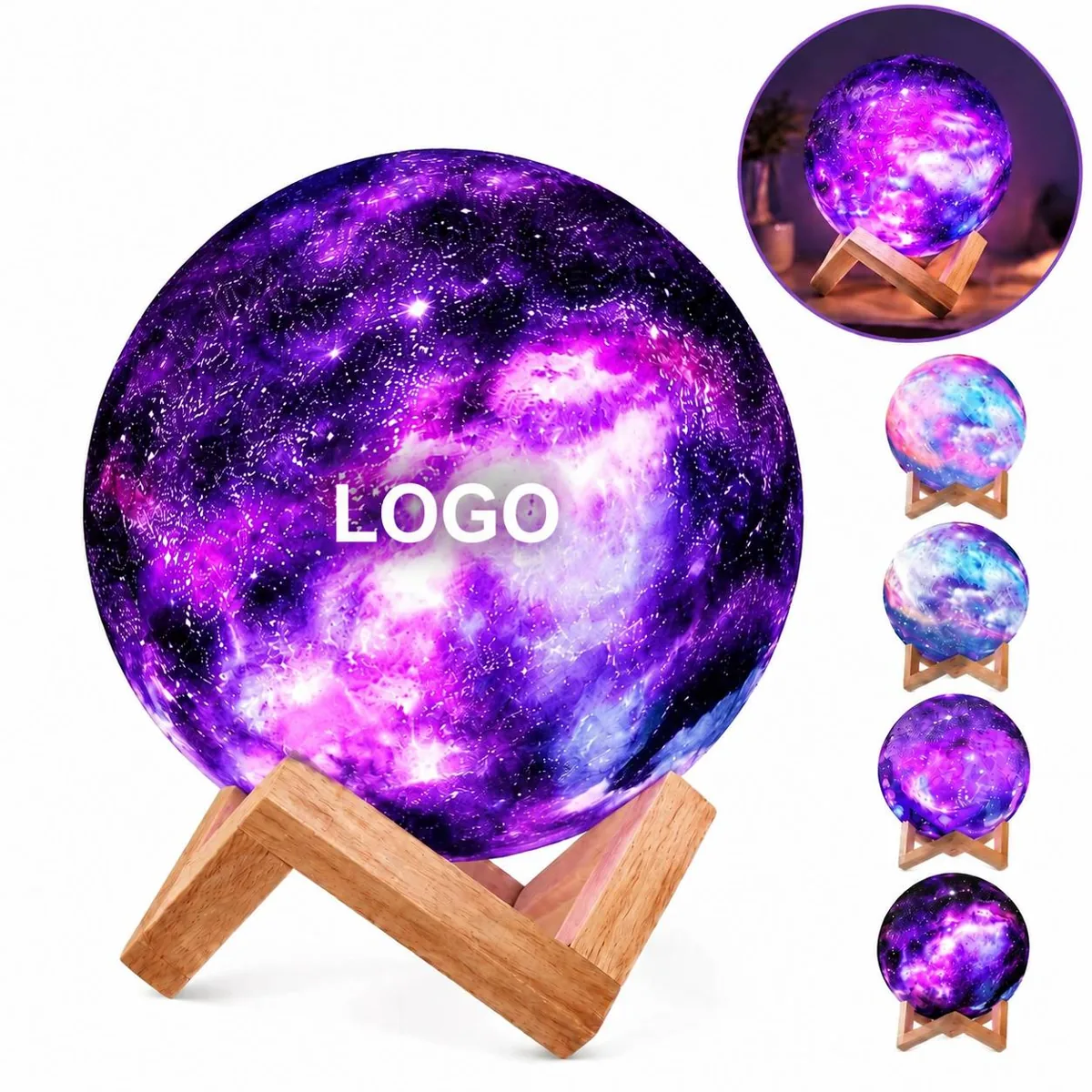 3D Moon Lamp with Starry Pattern, space-inspired Night Light