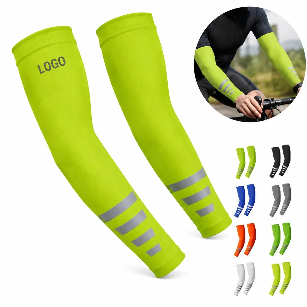 Custom Reflective Cooling Arm Sleeves for Sports Sun
