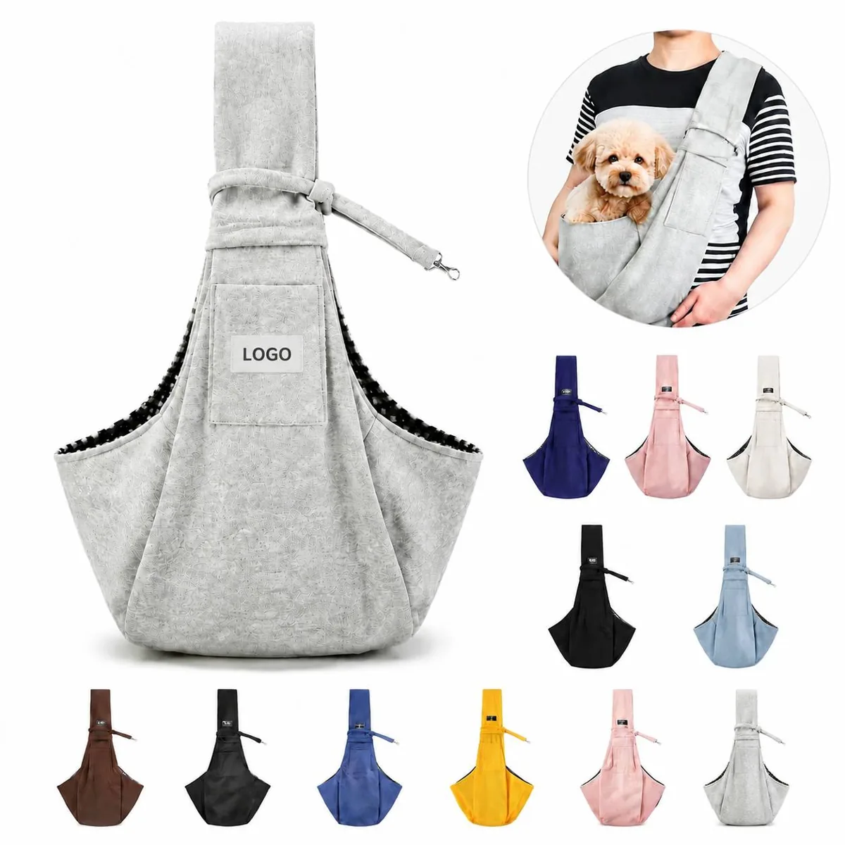Custom Logo Dog Sling Carrier Breathable Mesh