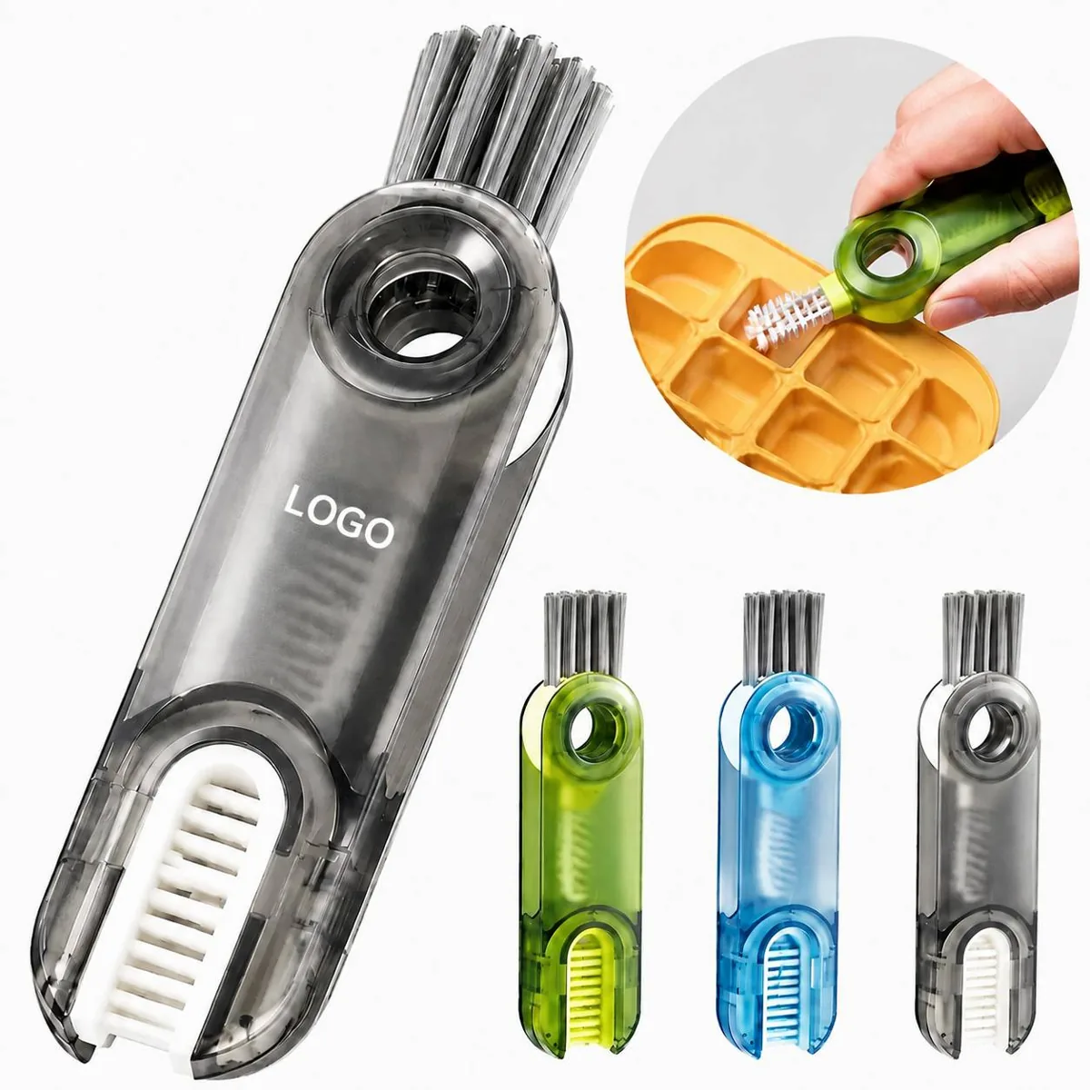 Cup Lid Gap Cleaning Brush Kit, 3-Piece Stainless Steel