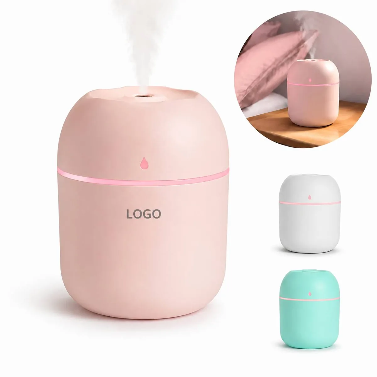 Compact Quiet Humidifier for Bedroom Office Plant, 20dB