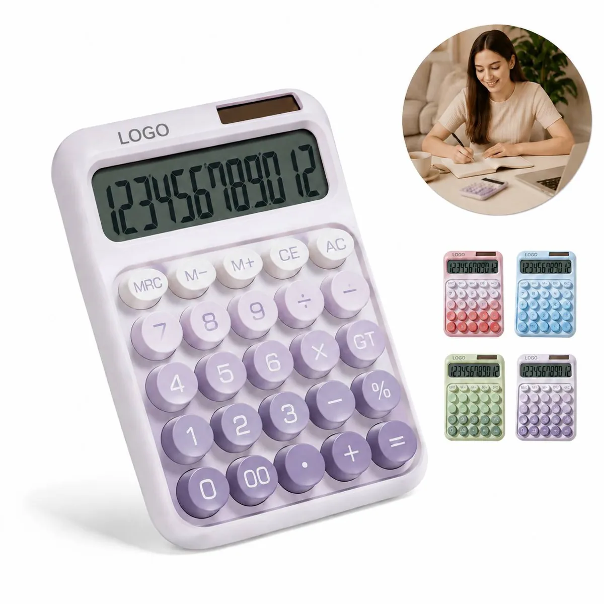 Gradient Macaroon Desktop Calculator, Large LED Display