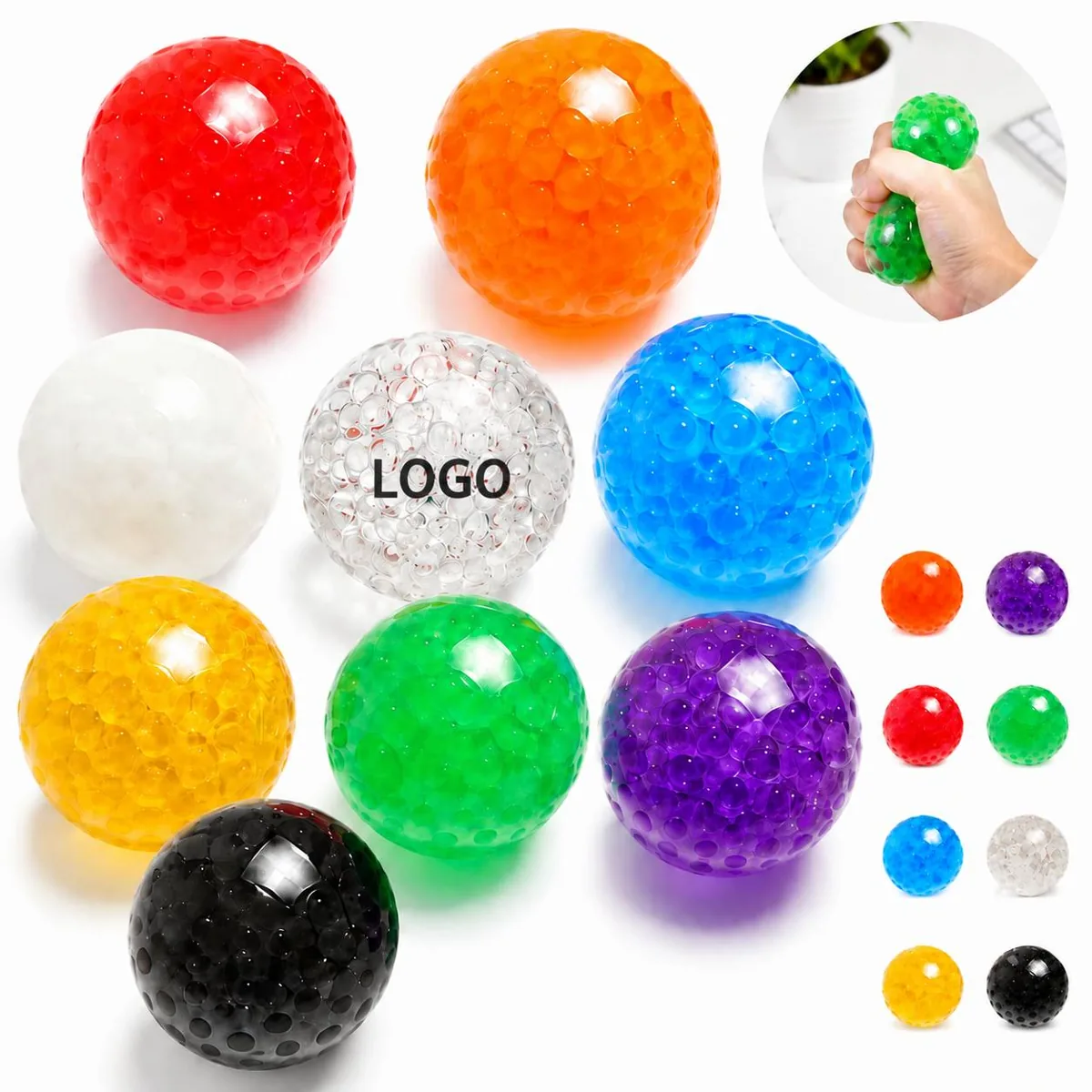 Sensory Squeeze Ball with Beads, Textured Stress Relief Toy
