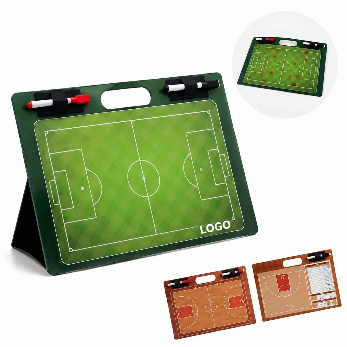Portable Dry Erase Basketball Strategy Board with Markers