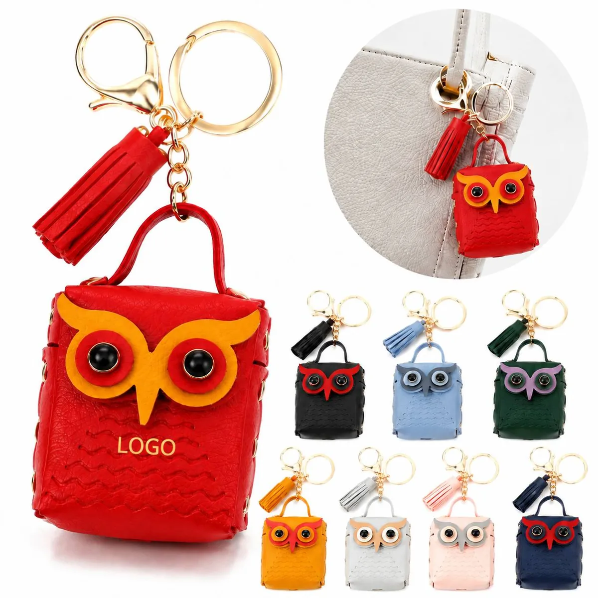 Tassel Keychain Mini Coin Pouch with Zipper, Water-Resistant