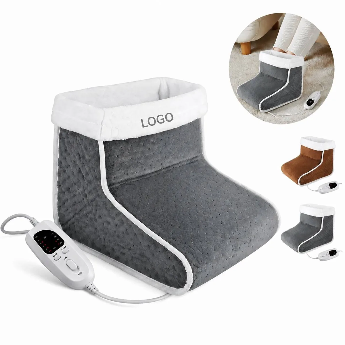 Cozy Heated Foot Boots with Washable Lining for Warmth