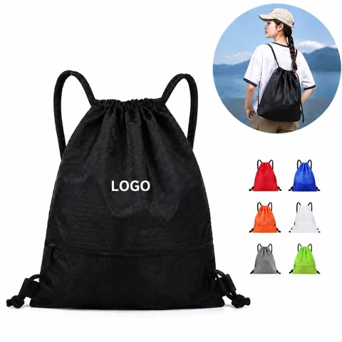 Durable Polyester Drawstring Backpack for Sport Travel