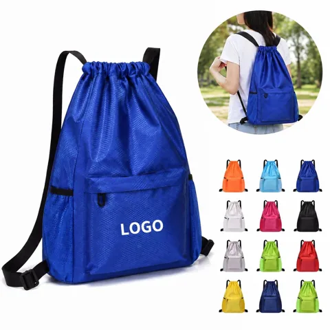 Waterproof Drawstring Nylon Backpack for Gym Sports Travel