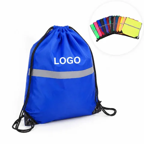 Sport Drawstring Backpack with Reflective Stripe