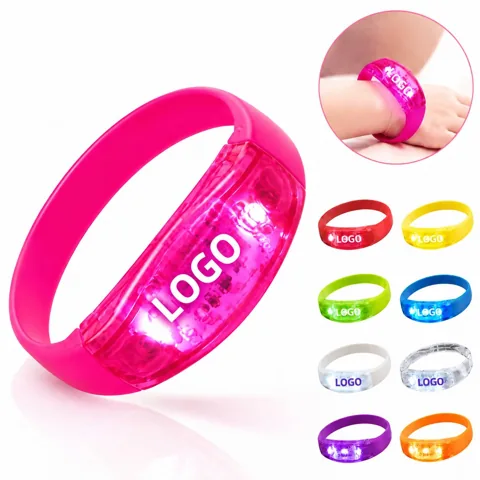Glow Silicone Bracelet with 3 Light Modes for Party
