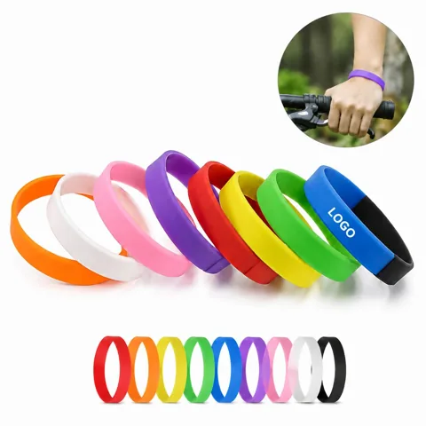 Custom Solid Color Rubber Wristbands, Stretchy