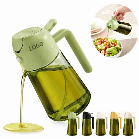 16oz Glass Oil Dispenser Dual Spray & Pour, BPA-Free