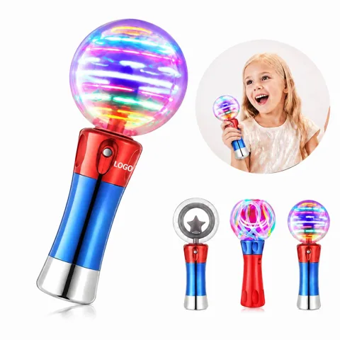 Kids Rainbow Spinning Light Wand, Compact Flashlight Toy