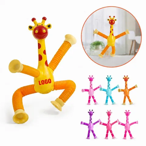 LED Giraffe Pop Tube Fidget Toy with Suction Cups, Stretch