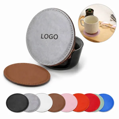 Premium Leather Coasters Set for Tables, Scratch & Heat