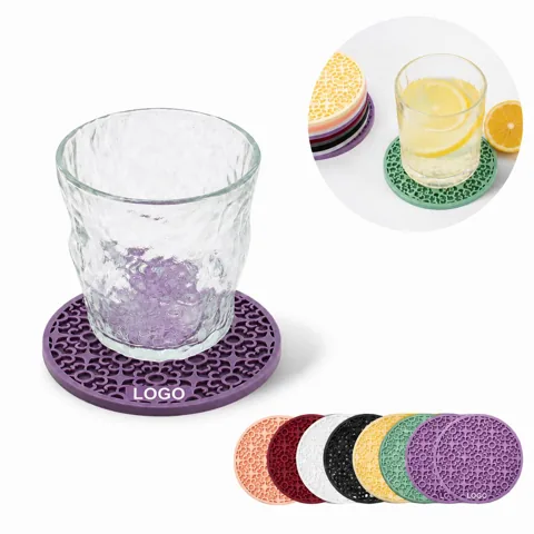 3D Floral Silicone Coasters Set, Non-Slip Heat Resistant