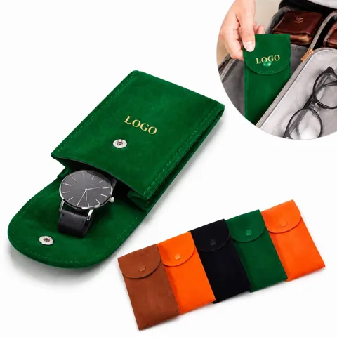 Compact Dual Layer Travel Watch Case with Secure Snap