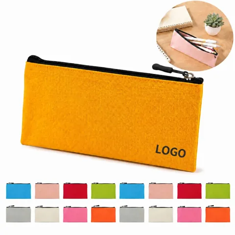 Compact Cotton Zippered Pen Case for Organization