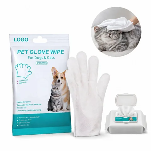 Disposable Pet Grooming Gloves with Aloe & Jojoba