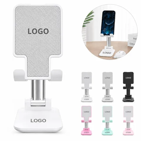 Adjustable Phone Stand with Charging Port, Foldable Stable