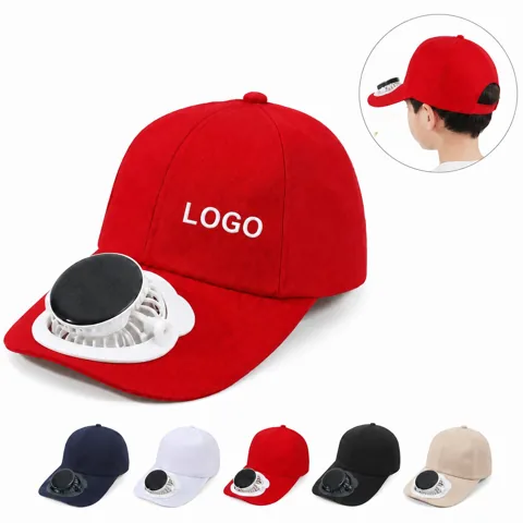 Rechargeable Solar Fan Hat with 1000mAh Battery for Outdoor