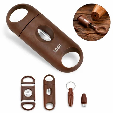 Triple Cigar Cutter Set, V-Cut Straight Punch