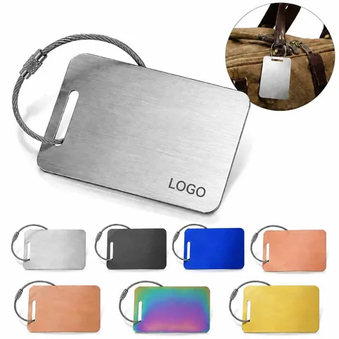 Custom Engraved Stainless Steel Suitcase ID Tags for Luggage