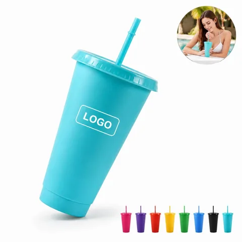 BPA Free Reusable Plastic Cup 23.7 oz with Lid Straw