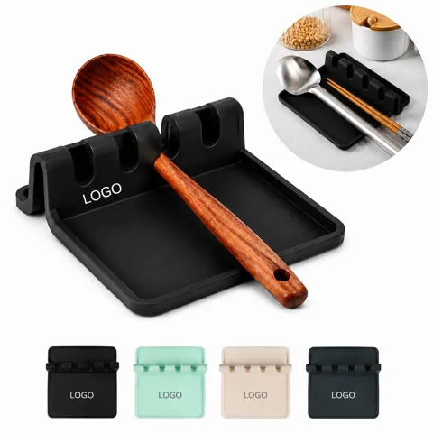 Non Slip Silicone 4 Slot Utensil Rest Heat Resistant