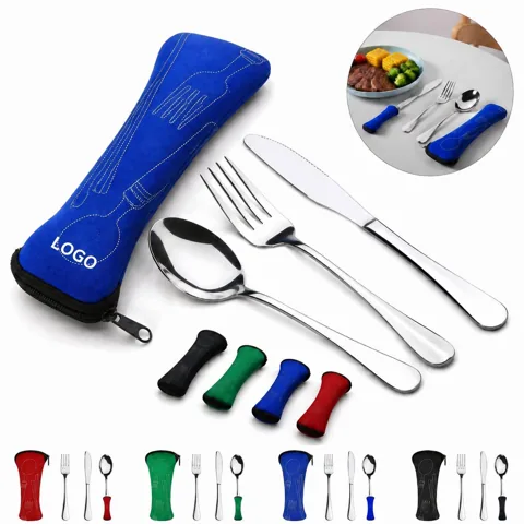 Eco Friendly Stainless Steel Travel Cutlery Set with Case