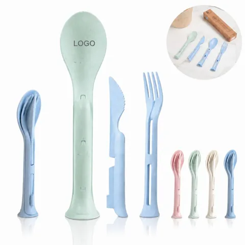 Eco Friendly Wheat Straw Fork Spoon Knife Set