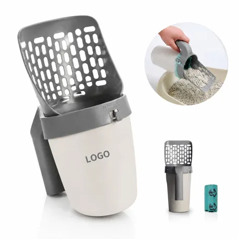 Cat Litter Scoop Refill Bag Set, One-Hand Deep Removable
