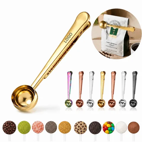 Stainless Steel Coffee Scoop with Airtight Bag Clip