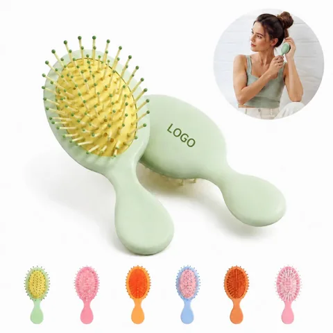 Travel Cushion Comb with Scalp Massage Bristles, Detangling