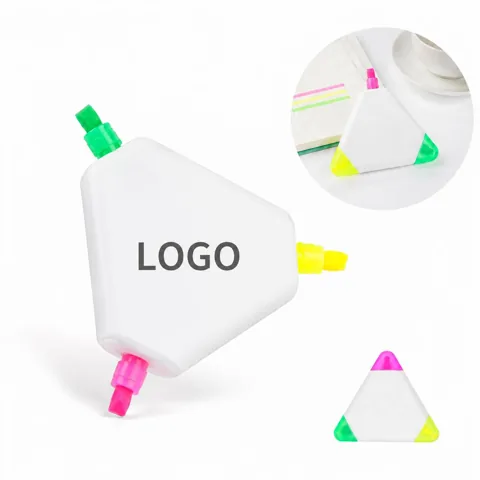 Bright Triangular Highlighters 3 Pack Quick Dry No Smudge